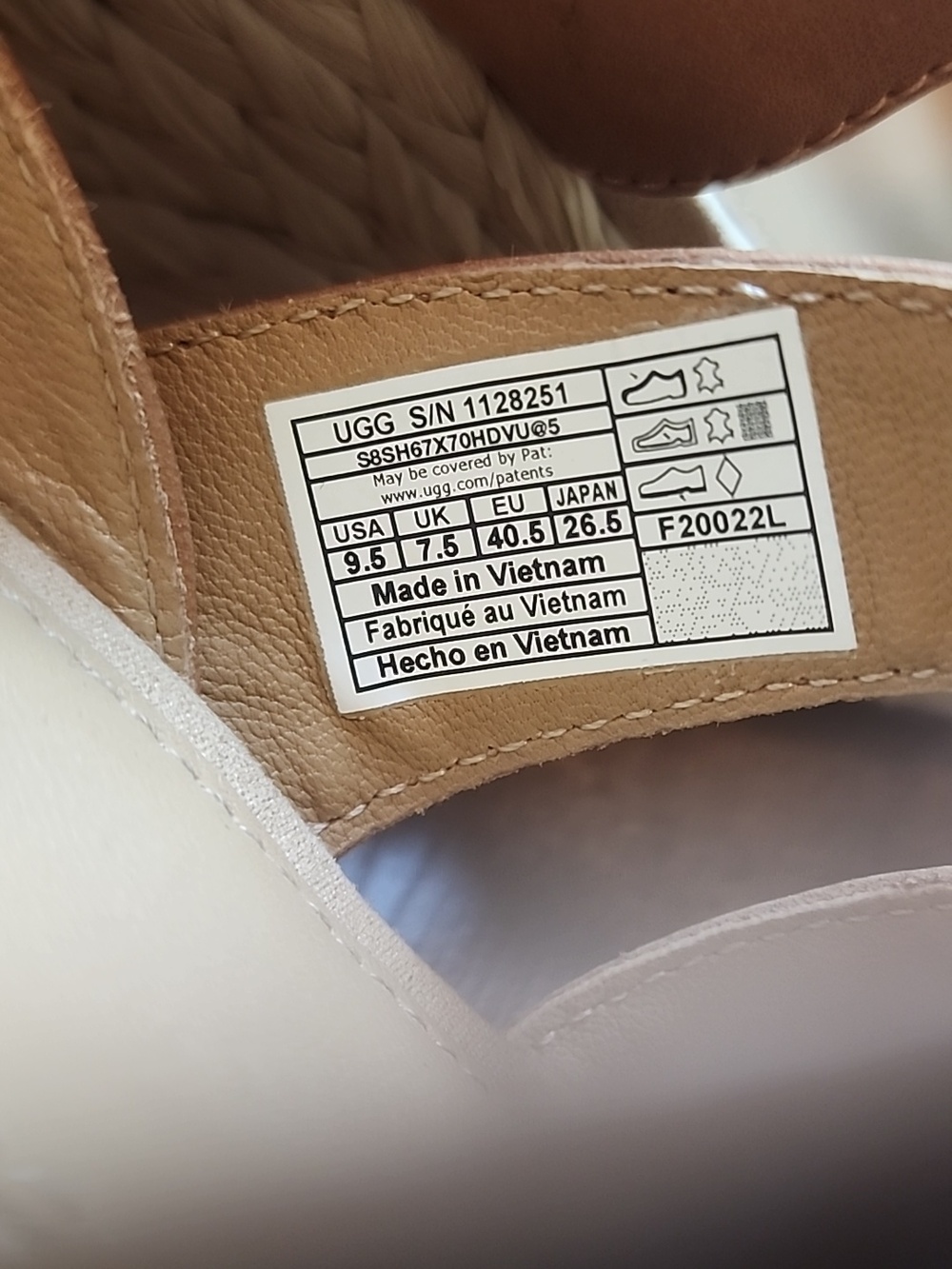 UGG | Women’s Careena Wedge Espadrille Brown Chestnut Leather Heels | US 9.5 - Picture 7 of 10